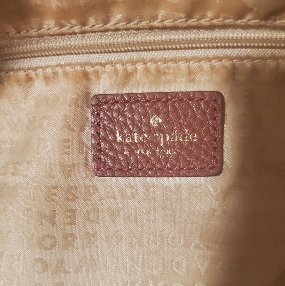 Kate Spade ♠️ Brown Leather Brighton Park Satchel Bag with Crossbody Strap - Picture 7 of 12